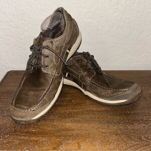 Clarks Allston Edge Slip On Lace Up Casual Boat Shoes